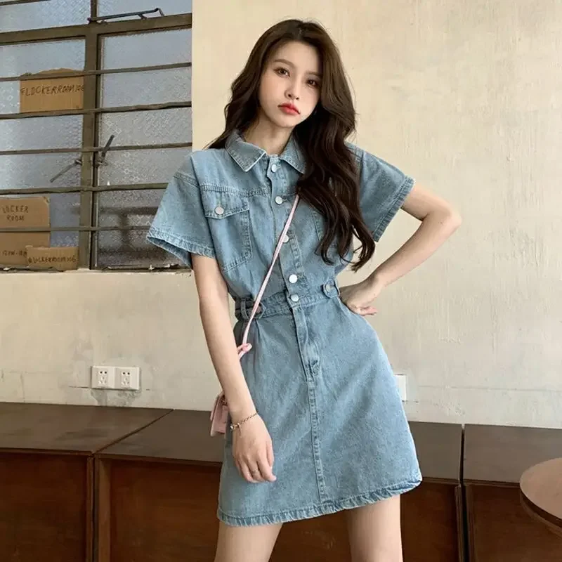Winter Clothing Korea - New Sweet Women Denim Short Dress