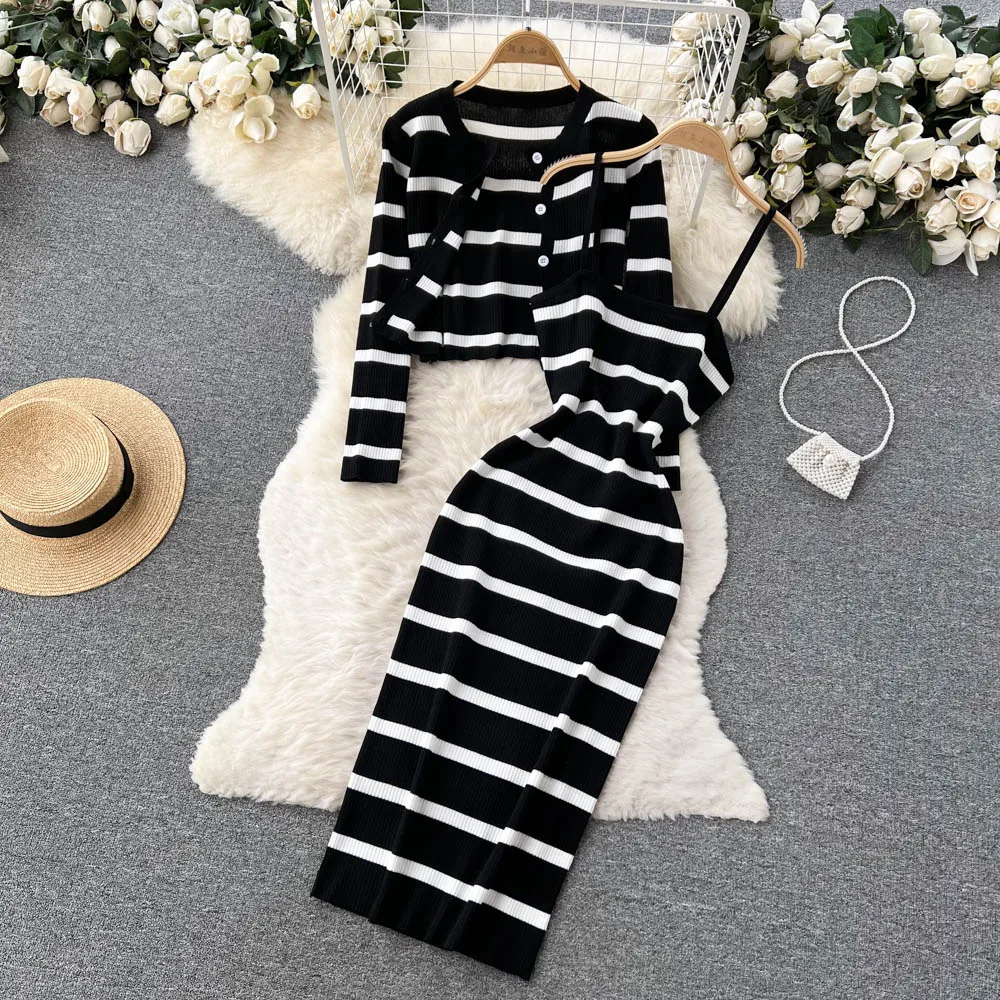 Winter Clothing Korea - Korean Sweet Hit Color Patchwork Striped