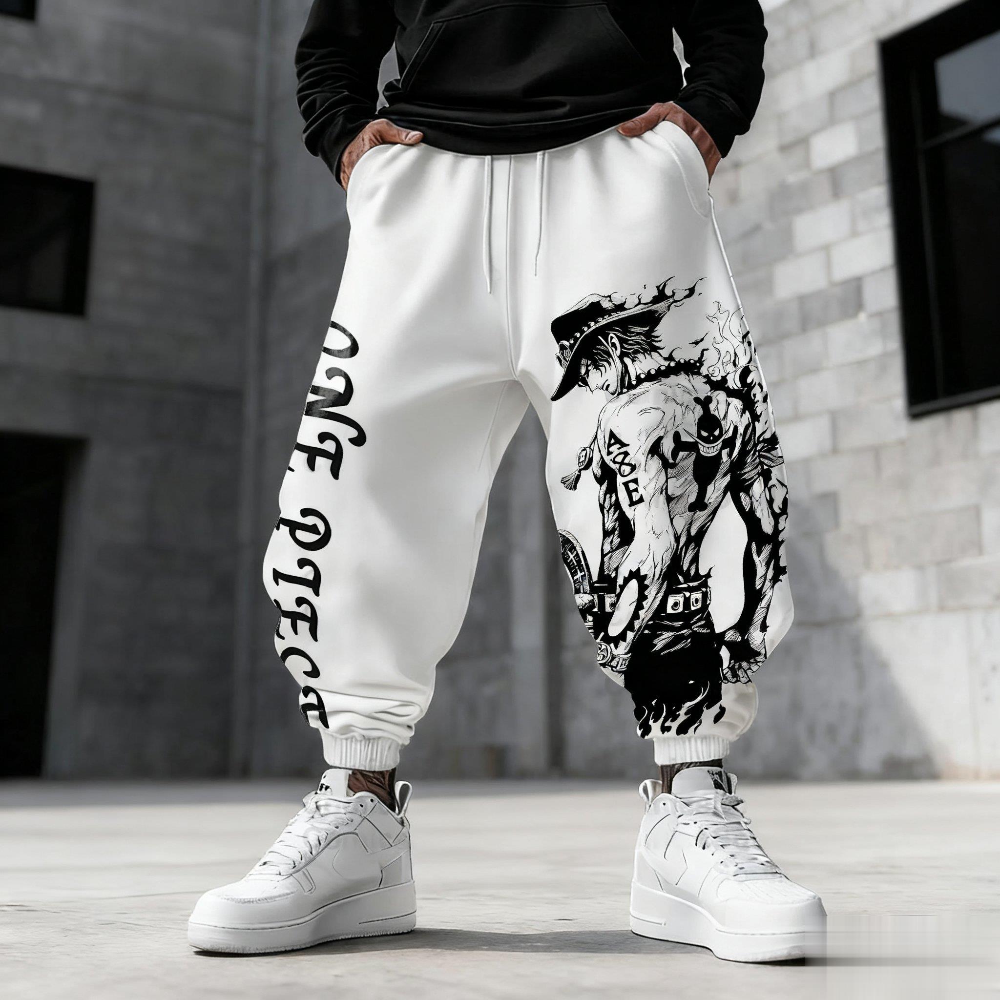Winter Clothing Anime - One Piece Luffy Mens Sweatpants Gym