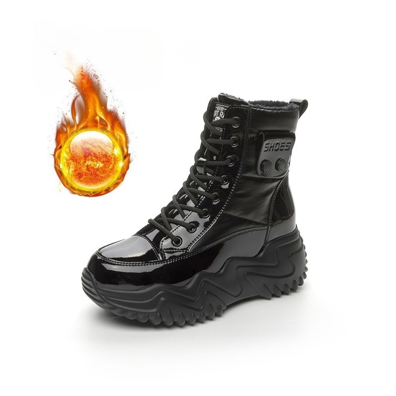 Winter Clothing Korea - 7CM Platform Wedge Sneakers Women ZIP