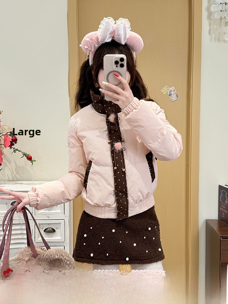 Winter Clothing Types - Caramel Sweet Chestnut Short Cotton Jacket