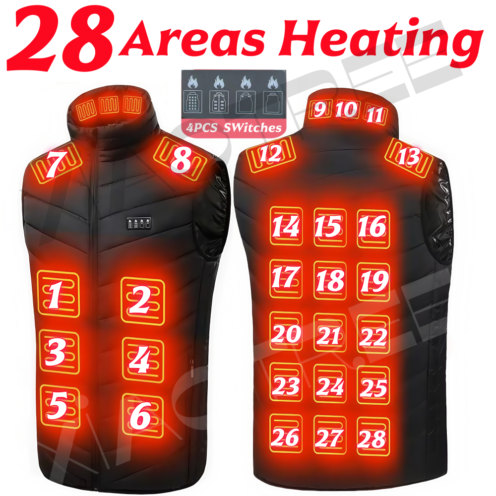 Winter Clothing Women Sale - 28/9 Areas Heated Vest Men Jacket