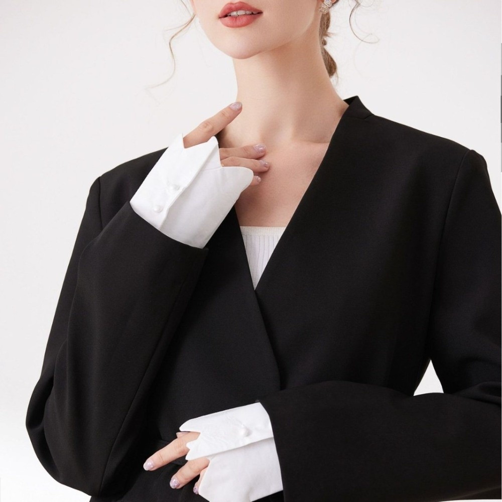Warm Winter Clothing - Creative White Fake Cuffs Button Decorative
