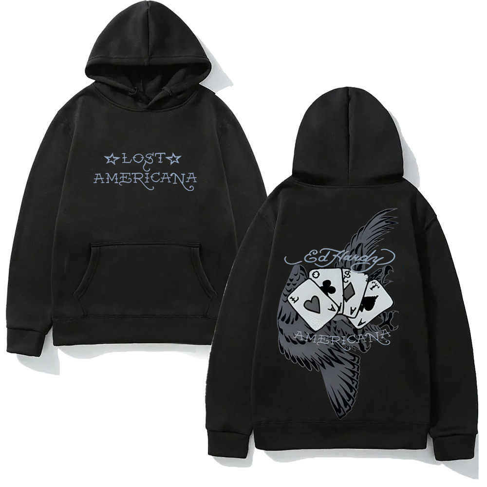 Winter Clothing Website - lost cards rhinestone Hoodie Machine Gun