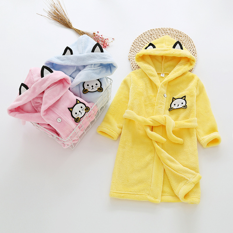 Kids Cartoon Cat Robes New Win - Winter Clothing Baby Boy reseña y precio