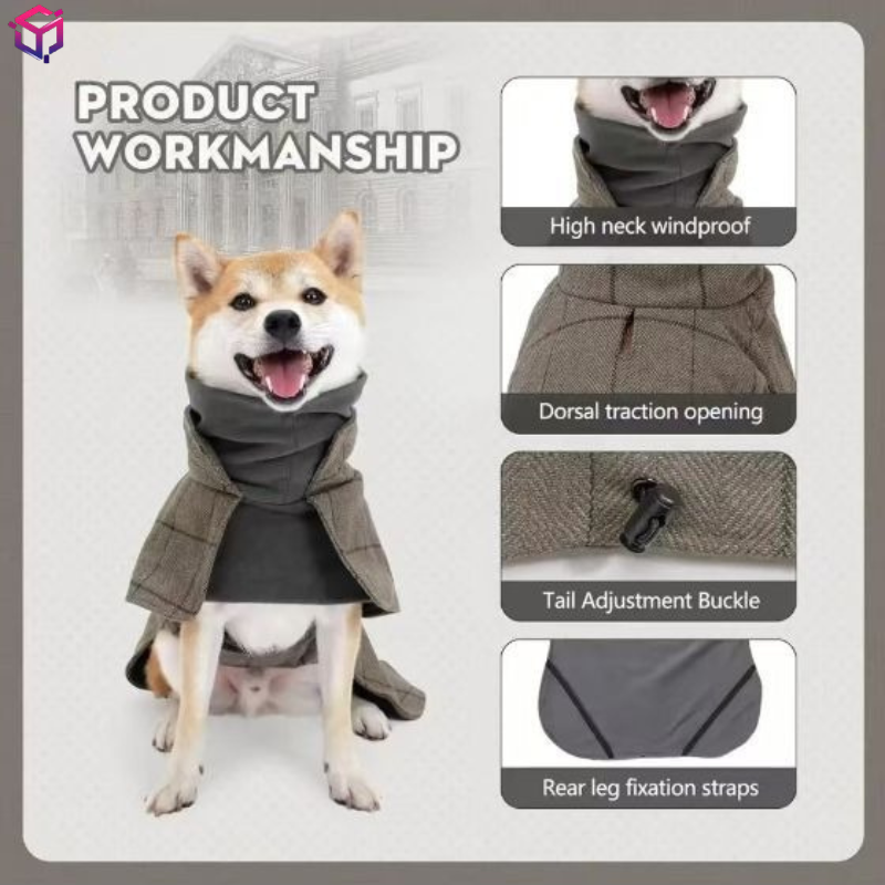 Warm Dog Coat English Plaid Do - Winter Clothing Types reseña y precio