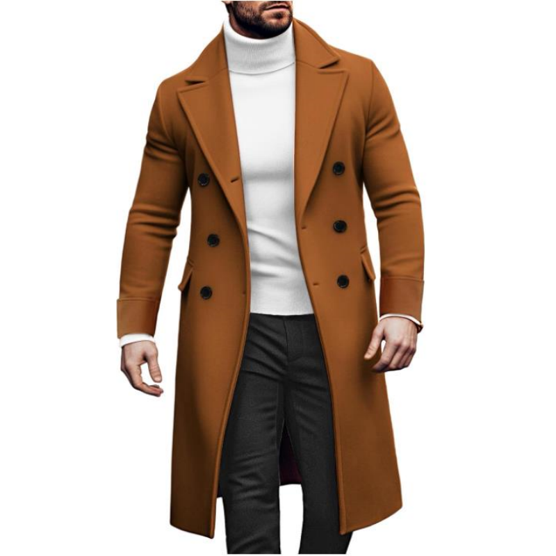 Men Long Double-breasted Coat  - Winter Clothing Types reseña y precio