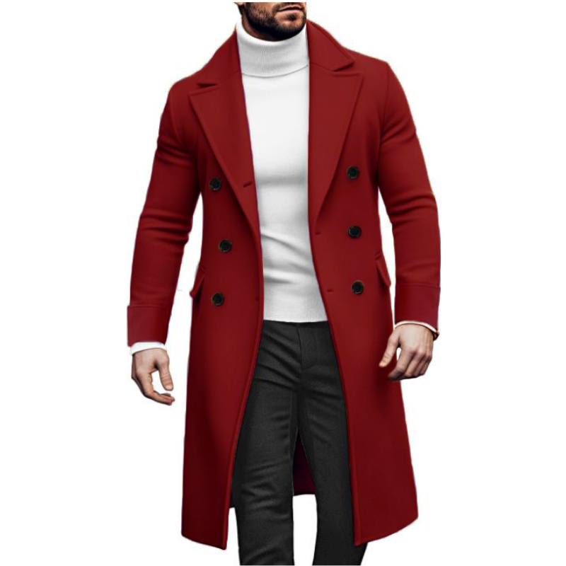 Men Long Double-breasted Coat  - Winter Clothing Types reseña y precio