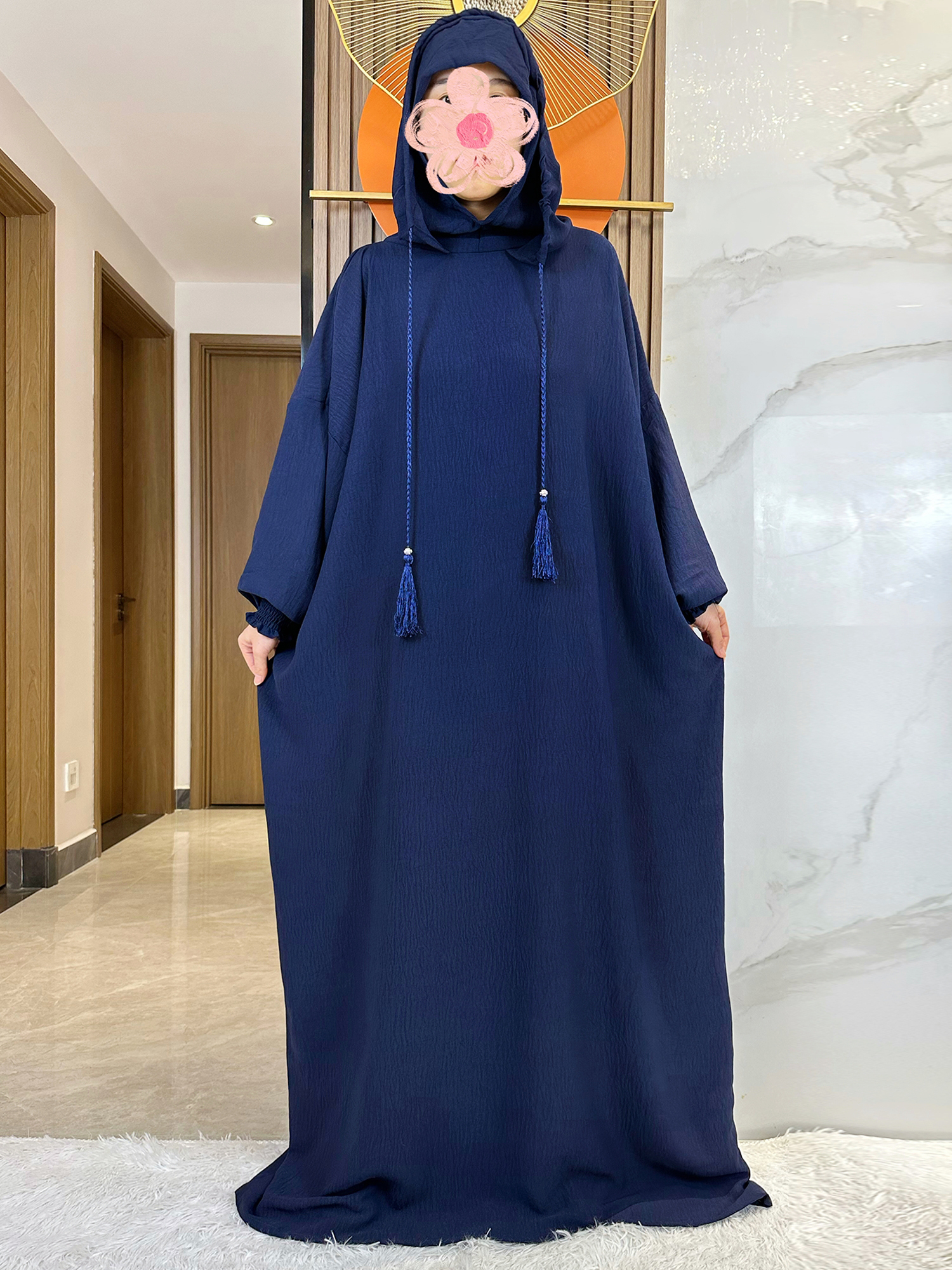 Muslim Abaya Solid Cotton Pull - Winter Clothing Dubai reseña y precio