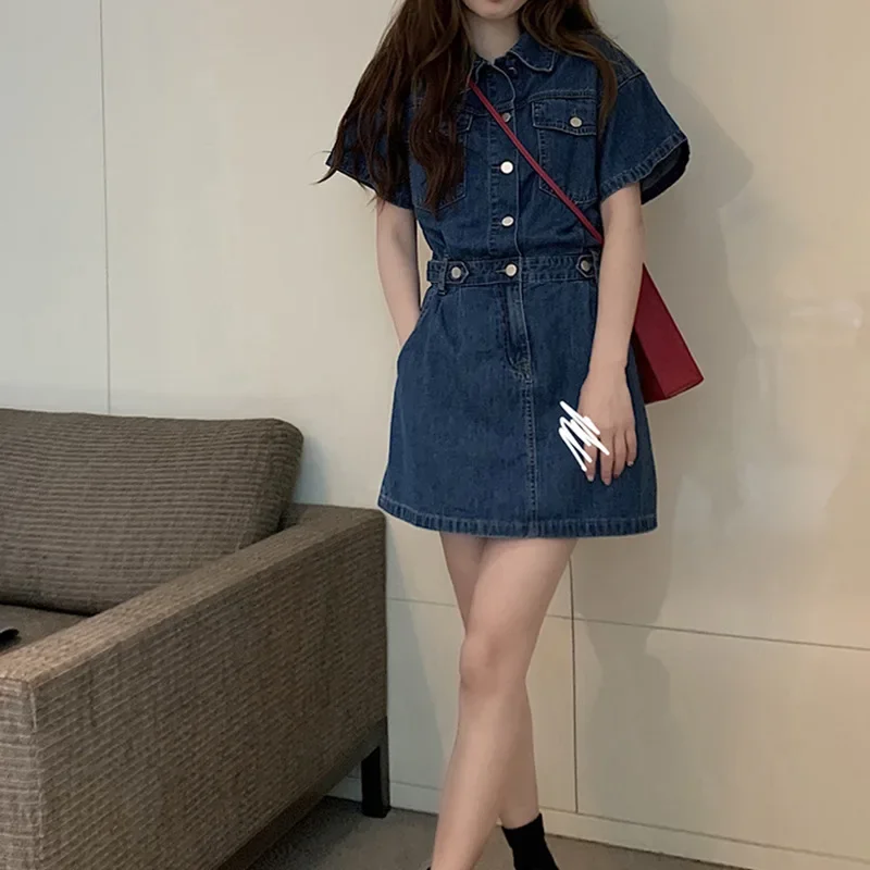 New Sweet Women Denim Short Dr - Winter Clothing Korea reseña y precio