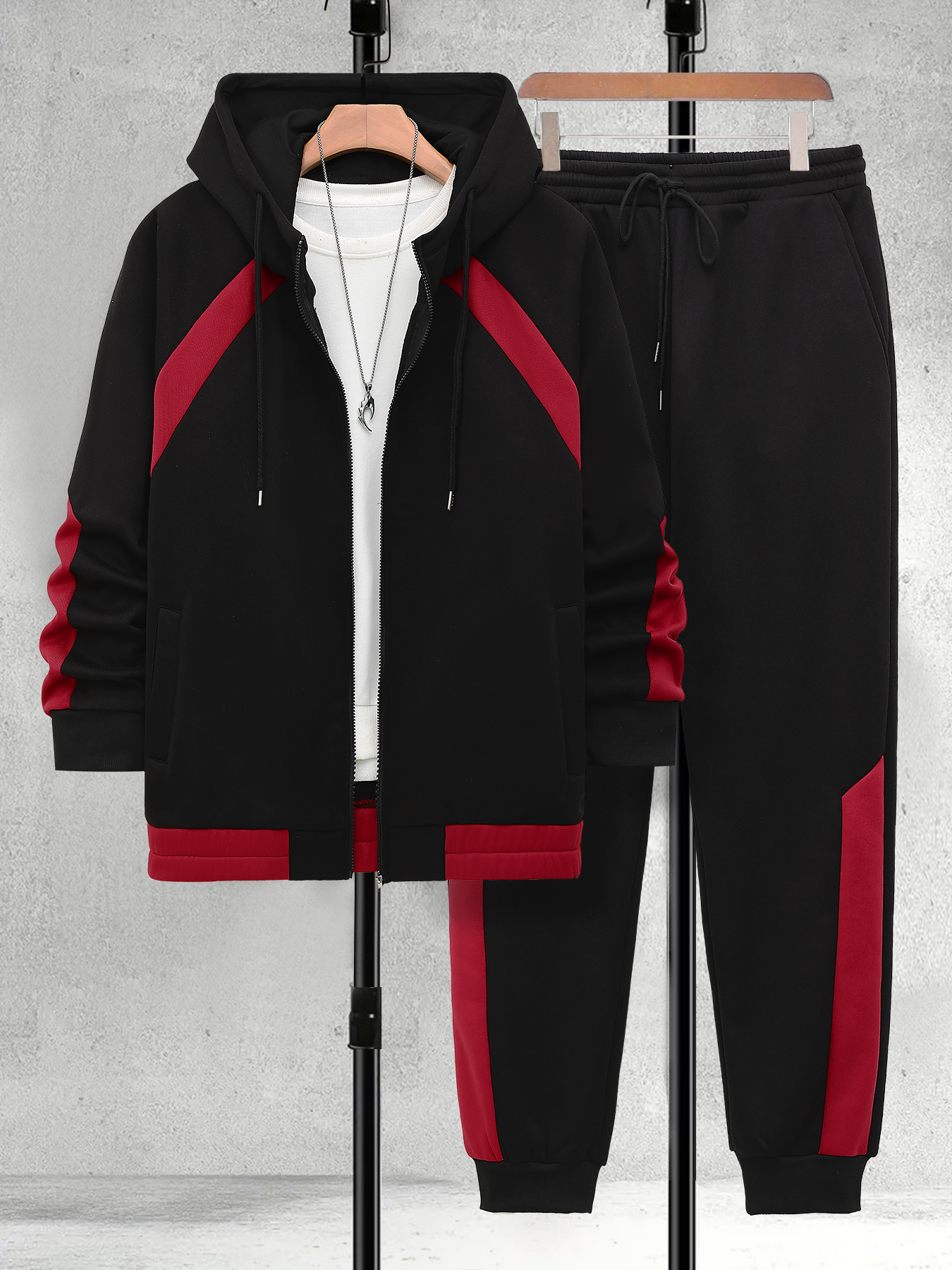 Men's Plus Size Black & Red Co - Winter Clothing Men reseña y precio