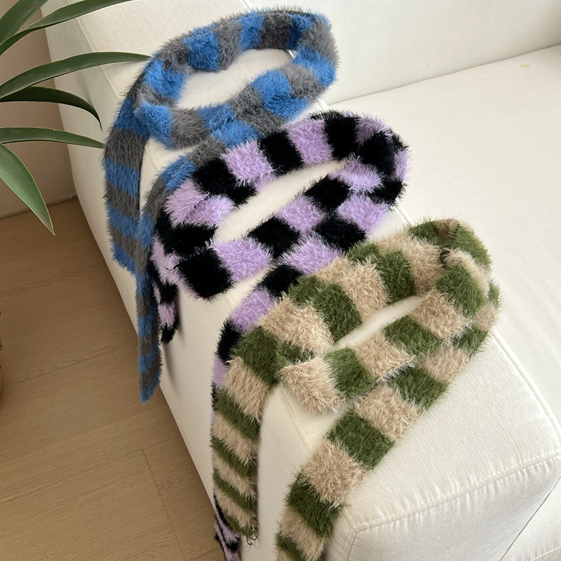 Y2k Striped Plush Narrow Long  - Winter Clothing Clearance Sale reseña y precio