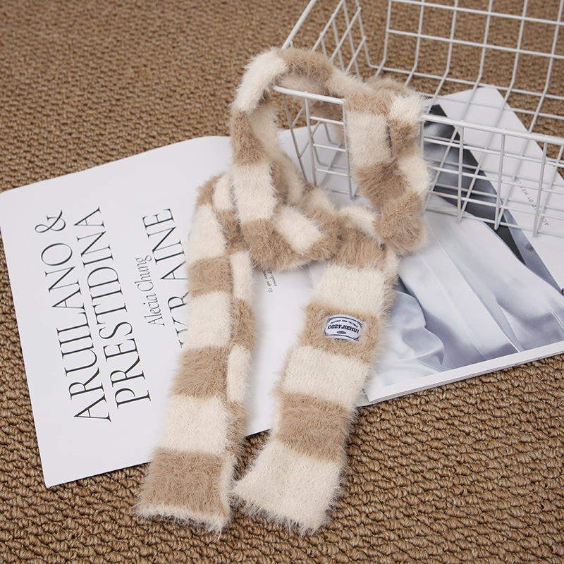 Y2k Striped Plush Narrow Long  - Winter Clothing Clearance Sale reseña y precio