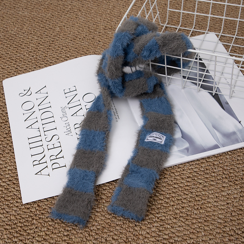 Y2k Striped Plush Narrow Long  - Winter Clothing Clearance Sale reseña y precio