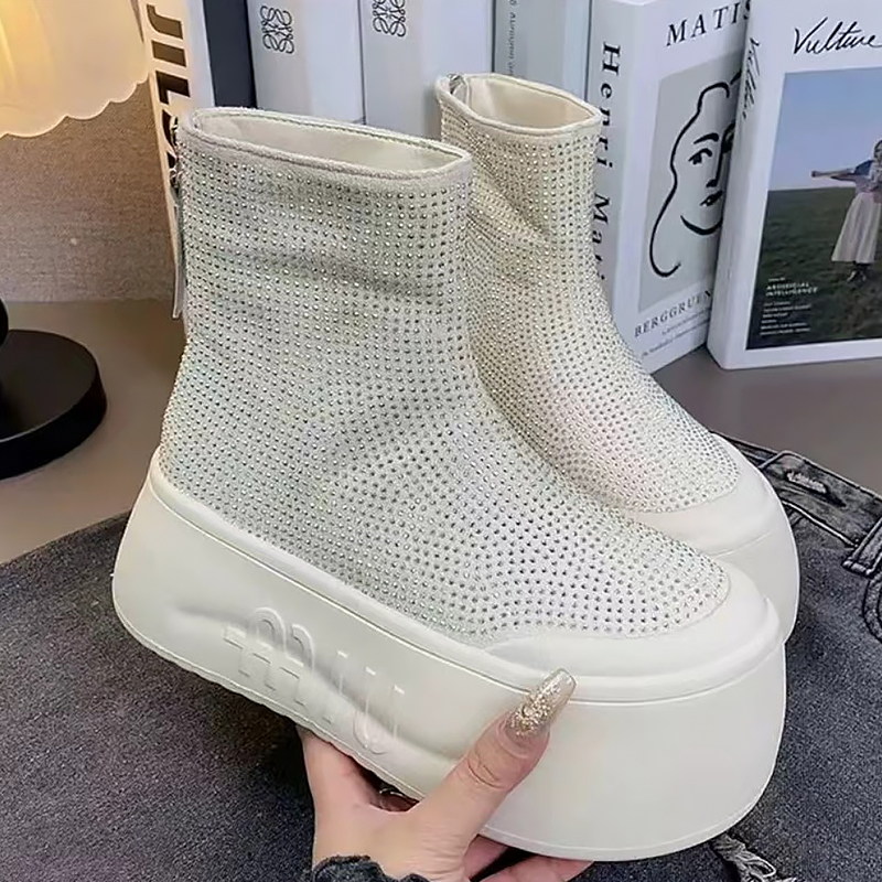 Luxury Rhinestone Woman Bootie - Winter Clothing Korea reseña y precio