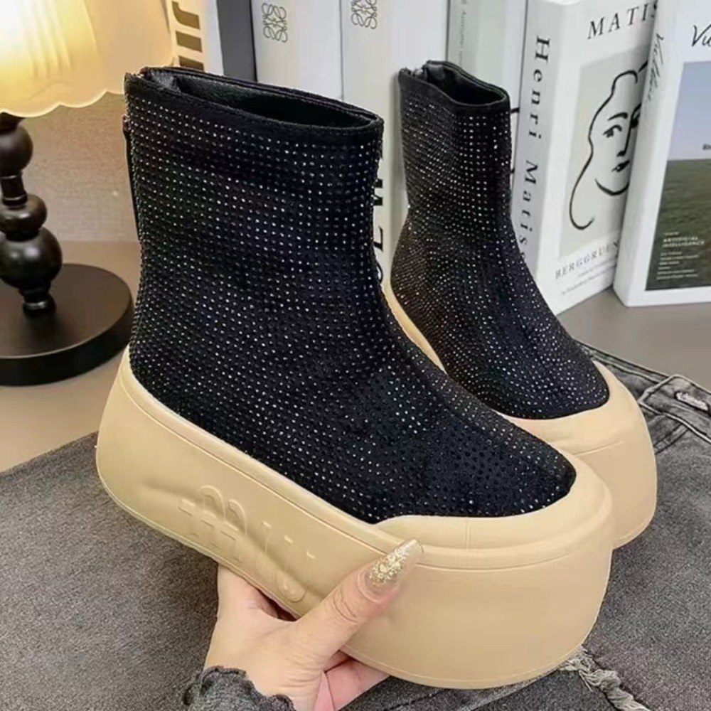 Luxury Rhinestone Woman Bootie - Winter Clothing Korea reseña y precio