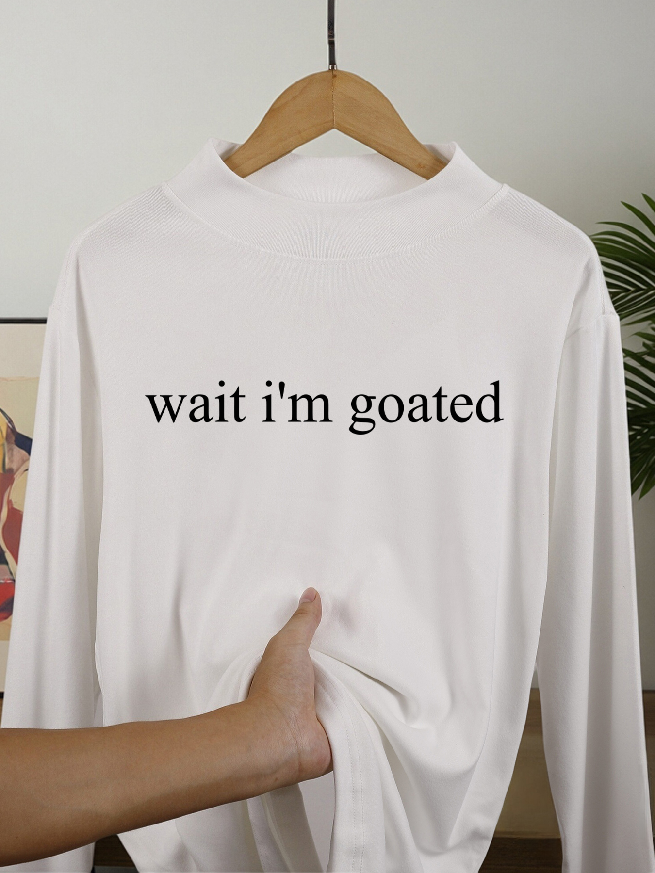 Wait I'M Goated Letter Printed - Warm Winter Clothing reseña y precio