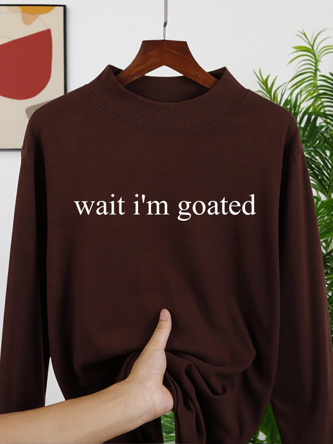 Wait I'M Goated Letter Printed - Warm Winter Clothing reseña y precio