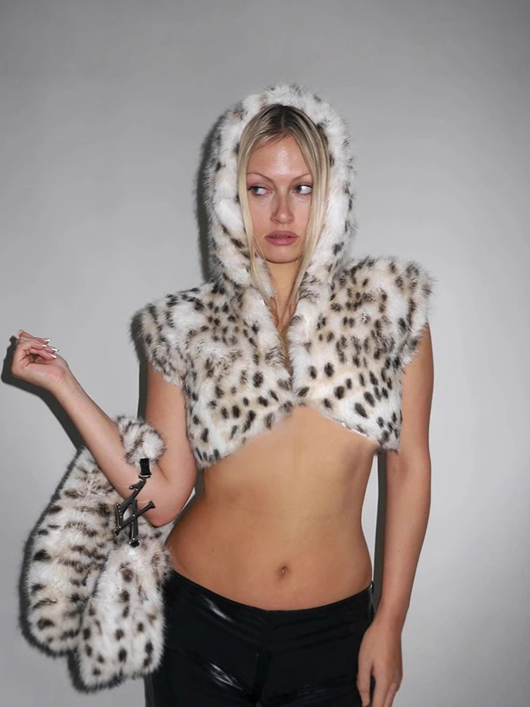 Y2K Sexy Leopard Print Hooded  - Winter Clothing Trends reseña y precio