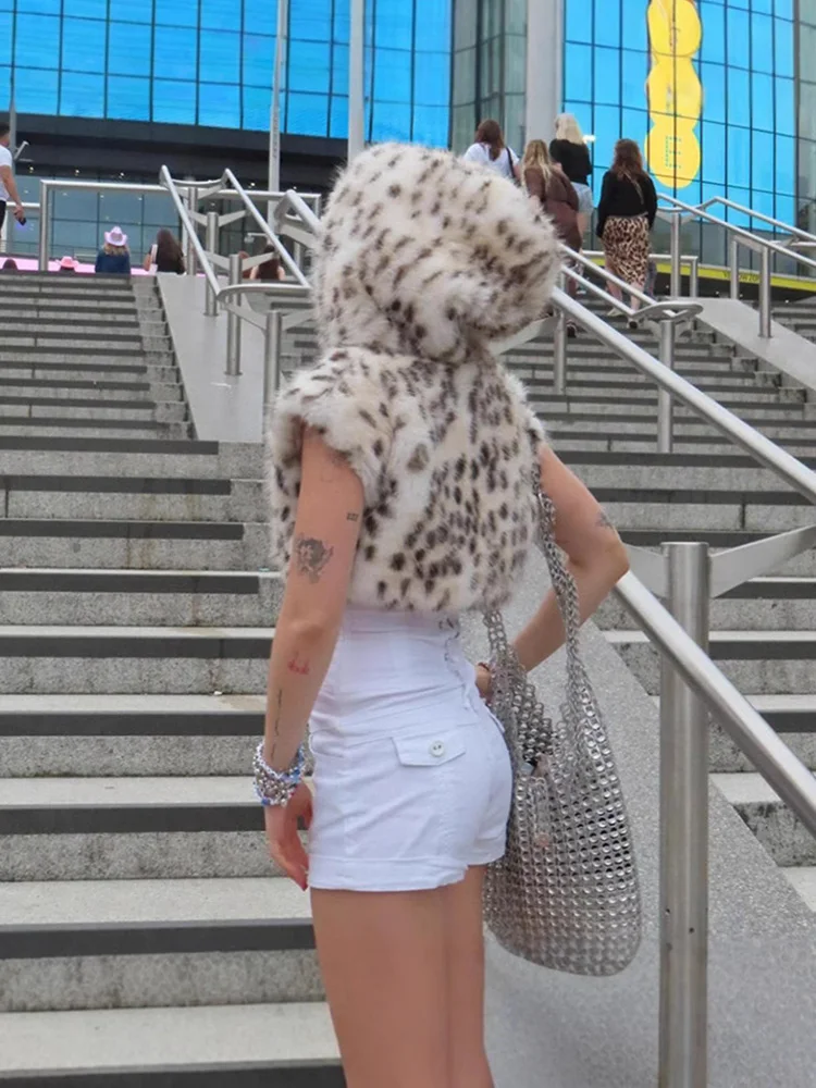 Y2K Sexy Leopard Print Hooded  - Winter Clothing Trends reseña y precio