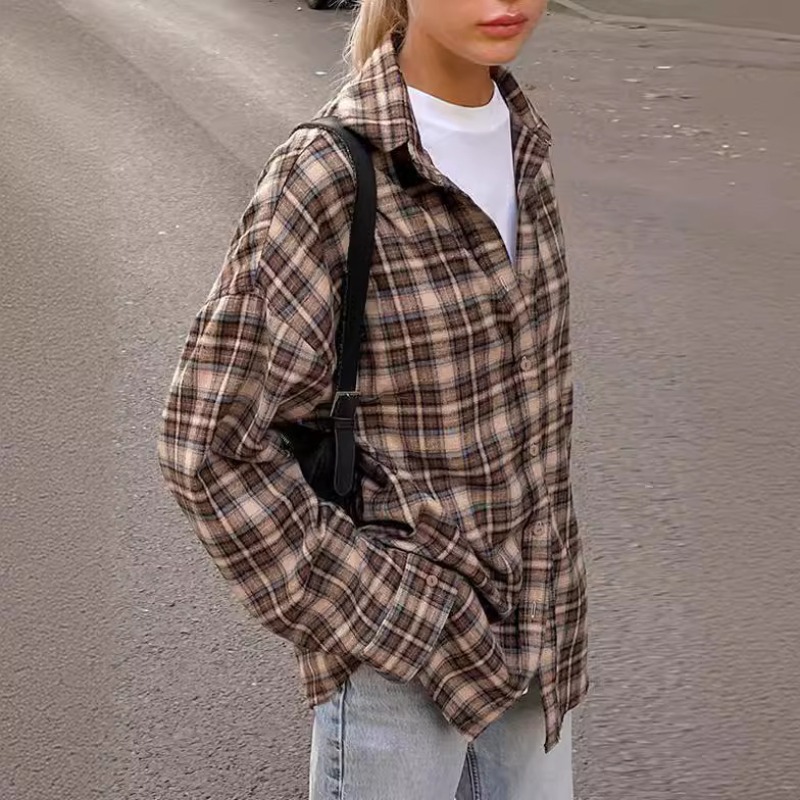 2025 Autumn Casual Plaid Shirt - Winter Clothing Women Sale reseña y precio