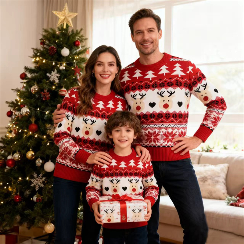 Christmas Family Sweaters Pare - Winter Clothing Kids reseña y precio
