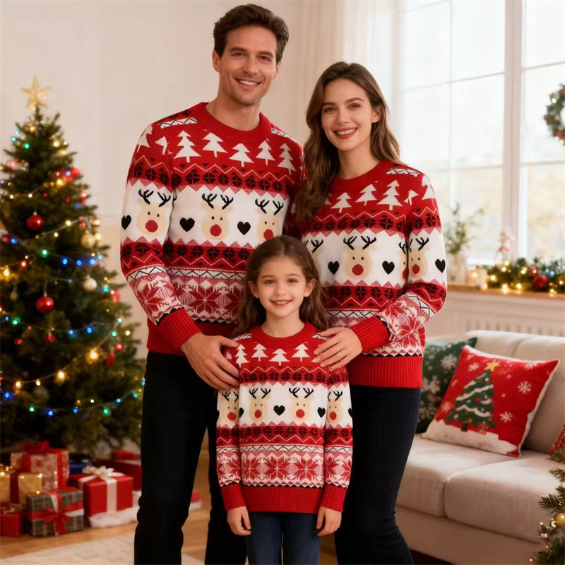 Christmas Family Sweaters Pare - Winter Clothing Kids reseña y precio