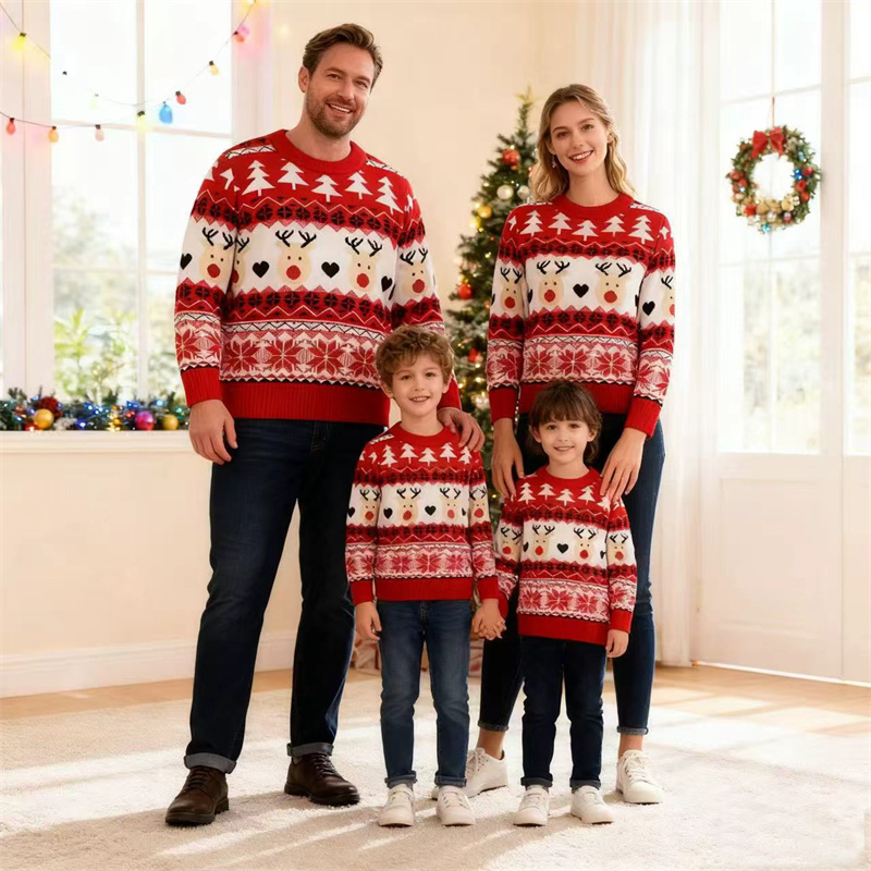 Christmas Family Sweaters Pare - Winter Clothing Kids reseña y precio