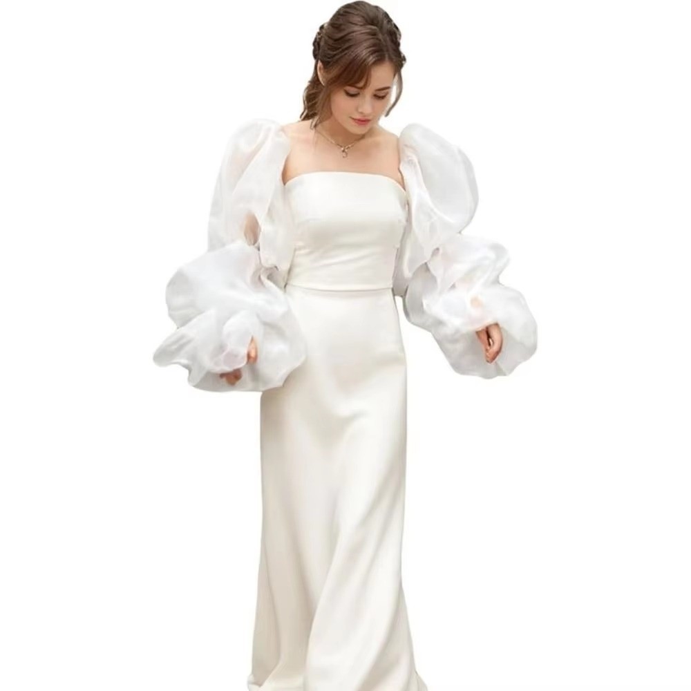 Elegant Puffy Wedding Arm Slee - Winter Clothing Clearance Sale reseña y precio
