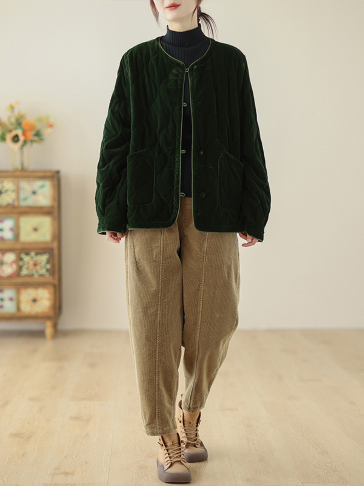 Retro Casual Cotton Jacket rou - Winter Clothing Types reseña y precio