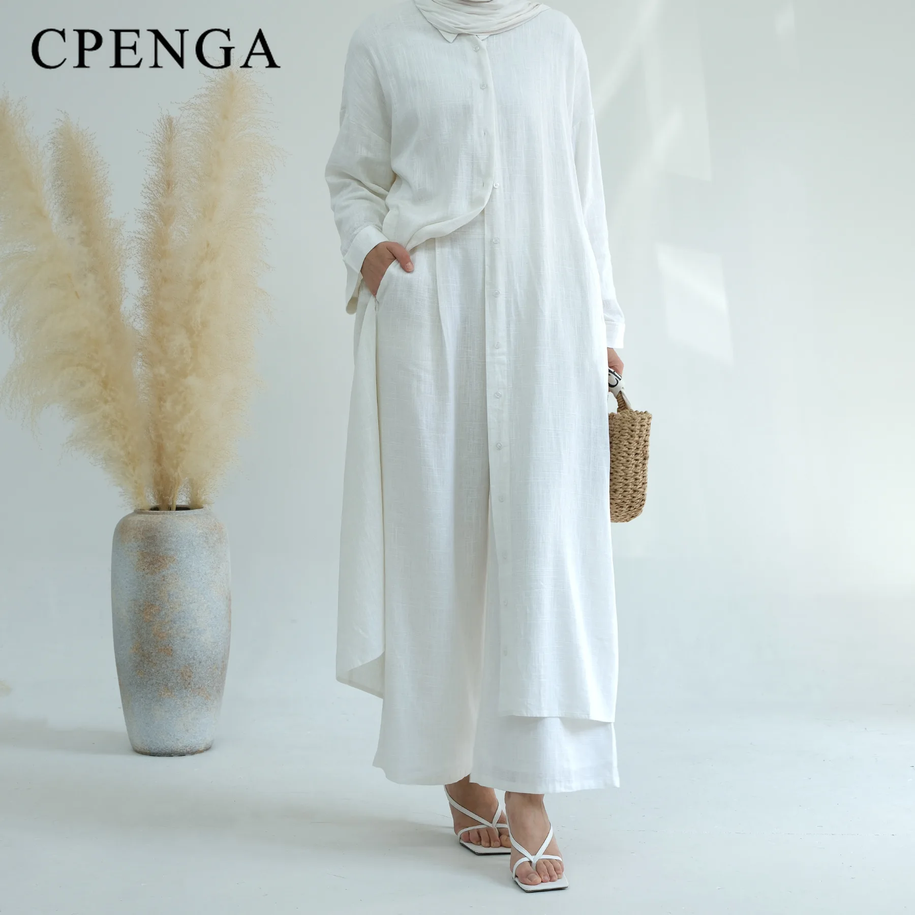 Ramadan Two Piece Linen Muslim - Winter Clothing Dubai reseña y precio