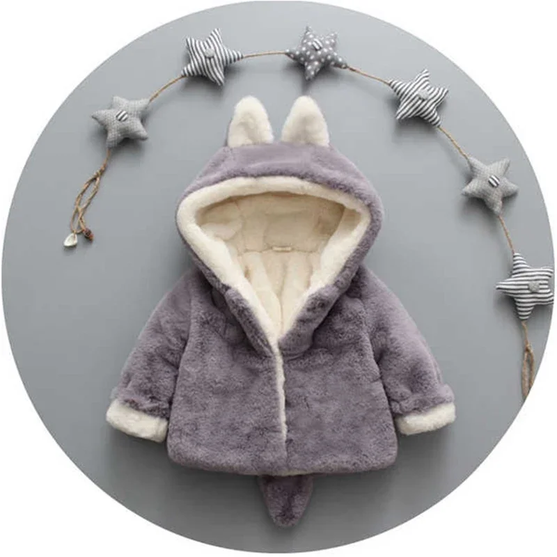 Cute Cat Ears Plush Baby Jacke - Winter Clothing Toddler Girl reseña y precio