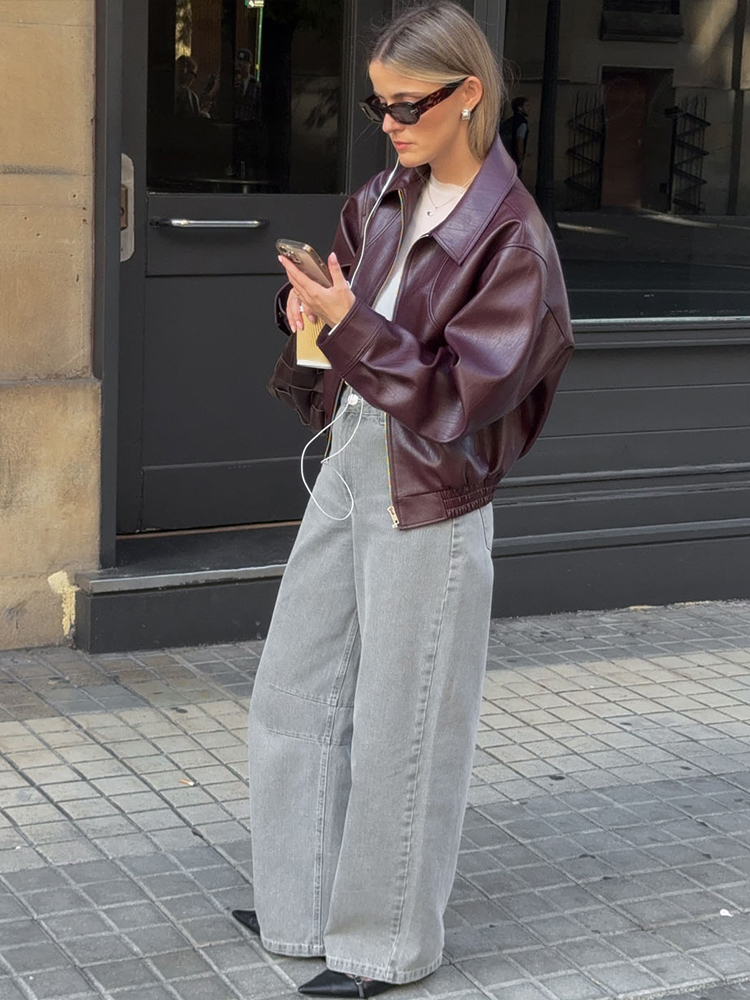 SIsterlinda PU Wild Crop Jacke - Winter Clothing Women Sale reseña y precio