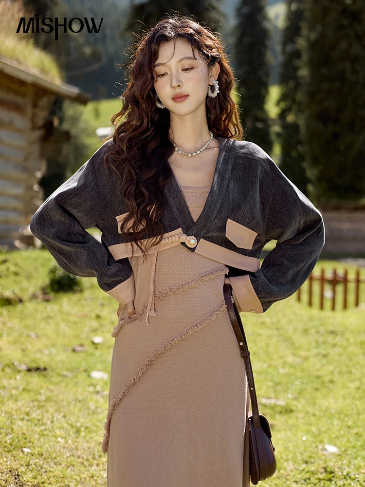 MISHOW Chenille Coat Knitted S - Winter Clothing Women Sale reseña y precio